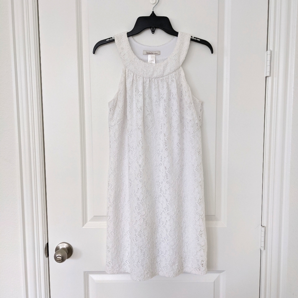 Laundry by Design White Floral Lace Halter Dress Size Small